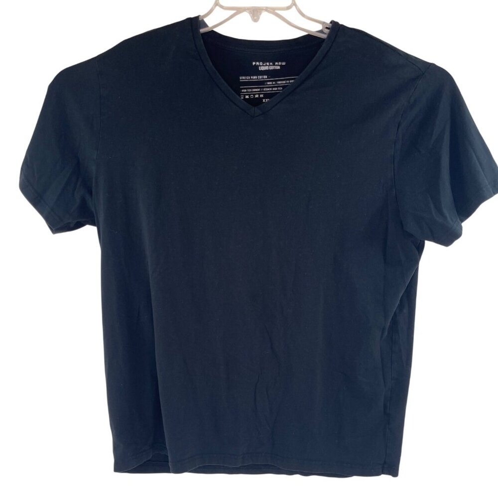Projek Raw Black Stretch Pima Cotton V-Neck T-Shirt XXL 22m